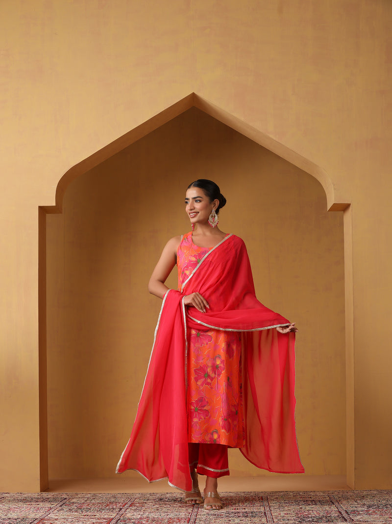 Khushal K Women Ethnic Motifs Printed Cotton Kurta set