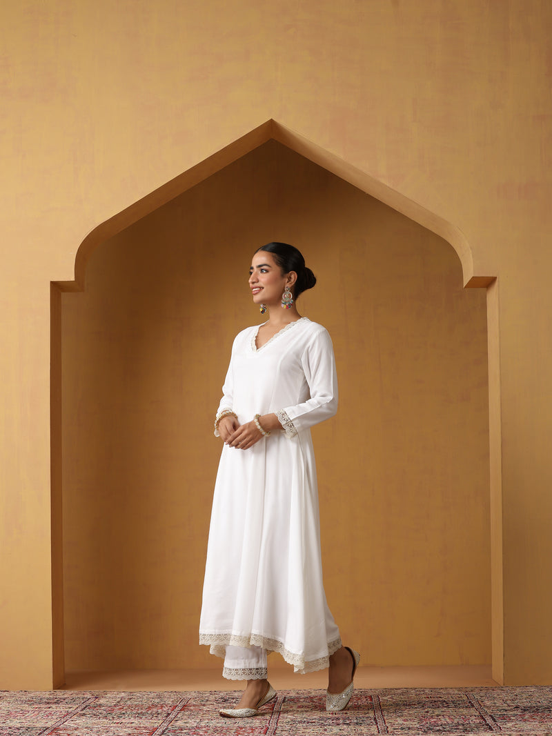Khushal K Women Solid A-Line Kurta set