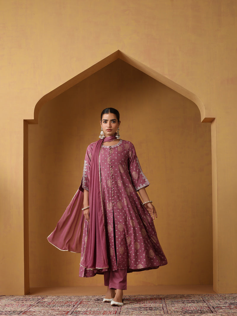 Khushal K Women Ethnic Motifs Embroidered Pure Cotton Kurta set
