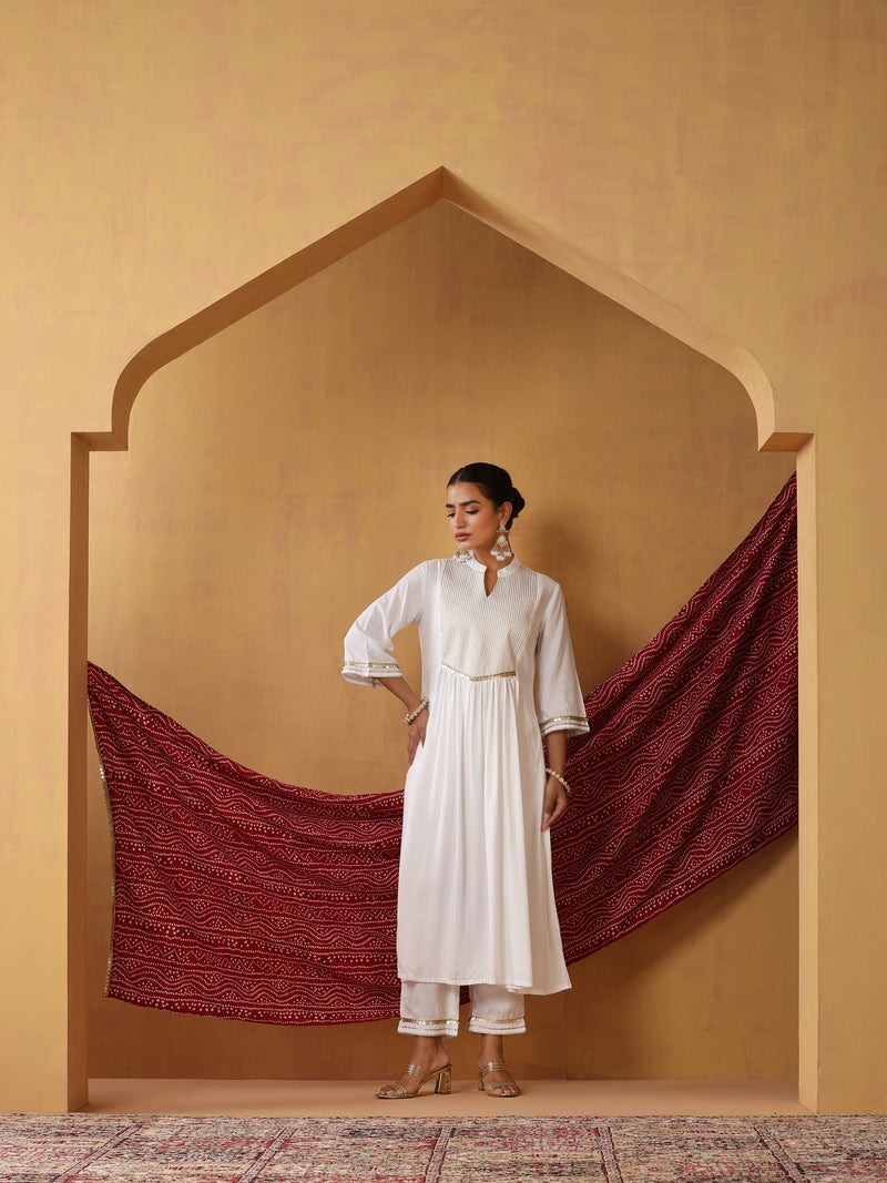 Khushal K Women Ethnic Motifs Embroidered Regular Kurta set