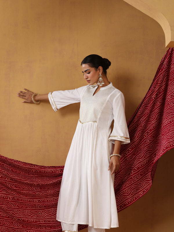 Khushal K Women Ethnic Motifs Embroidered Regular Kurta set