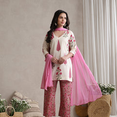 Khushal K Women Ethnic Motifs Printed Regular Pure Cotton Kurta set