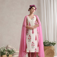 Khushal K Women Floral Printed Regular Pure Cotton Kurta set