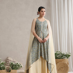 Khushal K Floral Printed A-Line Kurta set