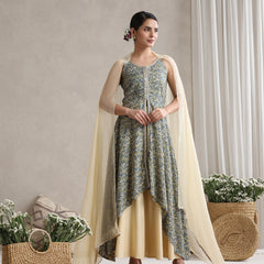Khushal K Floral Printed A-Line Kurta set