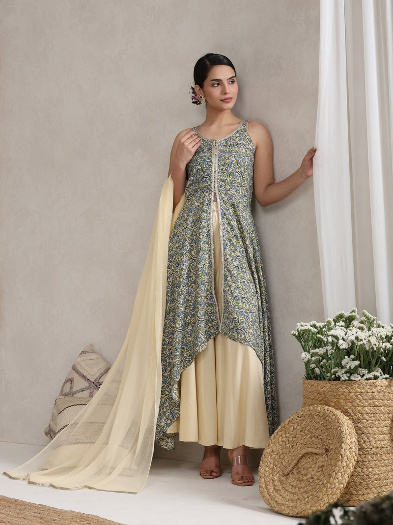Khushal K Floral Printed A-Line Kurta set