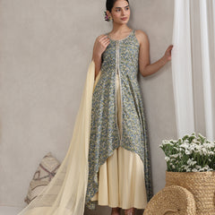 Khushal K Floral Printed A-Line Kurta set