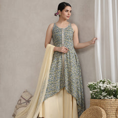 Khushal K Floral Printed A-Line Kurta set