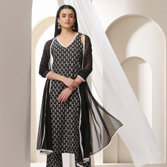 Women Floral Printed Regular Pure Cotton Kurta with Palazzos & With Dupatta