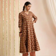 Women Ethnic Motifs Printed Cotton A-Line Kurta with Palazzos & Dupatta