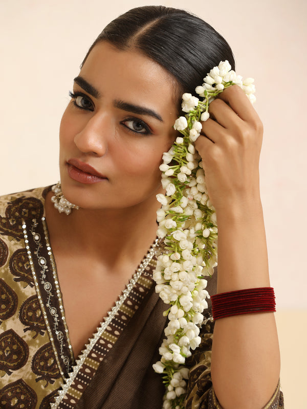 Women Ethnic Motifs Printed Pure Cotton Kurta & Trouser With Dupatta