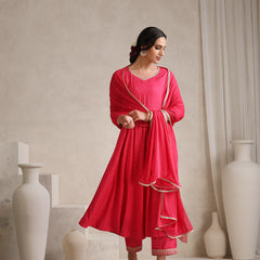 Khushal K Polka Dot Printed Anarkali Kurta set