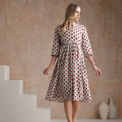 Khushal Women Polka Dot Print A-Line Midi Dress