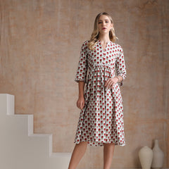 Khushal Women Polka Dot Print A-Line Midi Dress