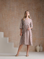 Khushal Women Polka Dot Print A-Line Midi Dress