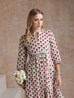 Khushal Women Polka Dot Print A-Line Midi Dress