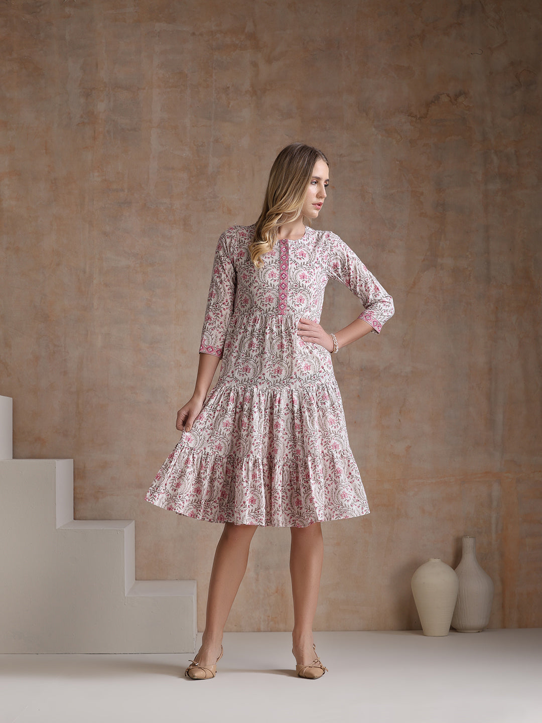 Women Ethnic Motifs Printed A-Line Dress