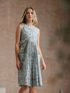 Floral Printed Cotton Fit & Flare Dress