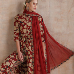 Women Floral Printed Regular Pure Cotton Kurta with Palazzos & With Dupatta