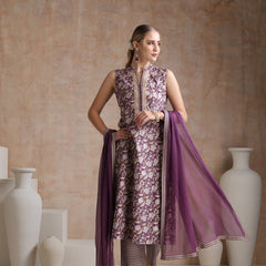 Women Floral Printed Cotton Kurta with Palazzos & Dupatta