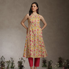 Khushal K Women Floral Printed A-Line Pure Cotton Kurta set
