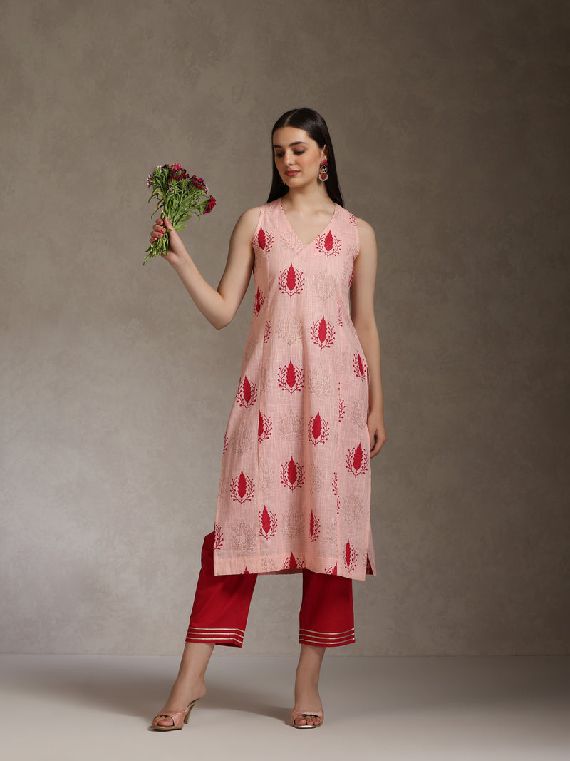 Khushal K Women Ethnic Motifs Printed Cotton Kurta set