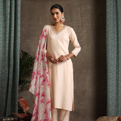 Khushal K Women Embroidered Regular Thread Work Kurta set