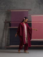 Khushal K Women Mandarin collar Maroon Kaftan set