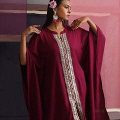 Khushal K Women Mandarin collar Maroon Kaftan set