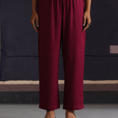Khushal K Women Mandarin collar Maroon Kaftan set