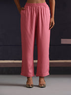 Khushal K Women Mandarin collar Pink Kaftan set