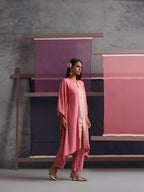 Khushal K Women Mandarin collar Pink Kaftan set