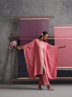 Khushal K Women Mandarin collar Pink Kaftan set