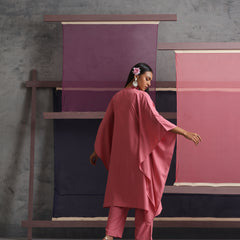 Khushal K Women Mandarin collar Pink Kaftan set