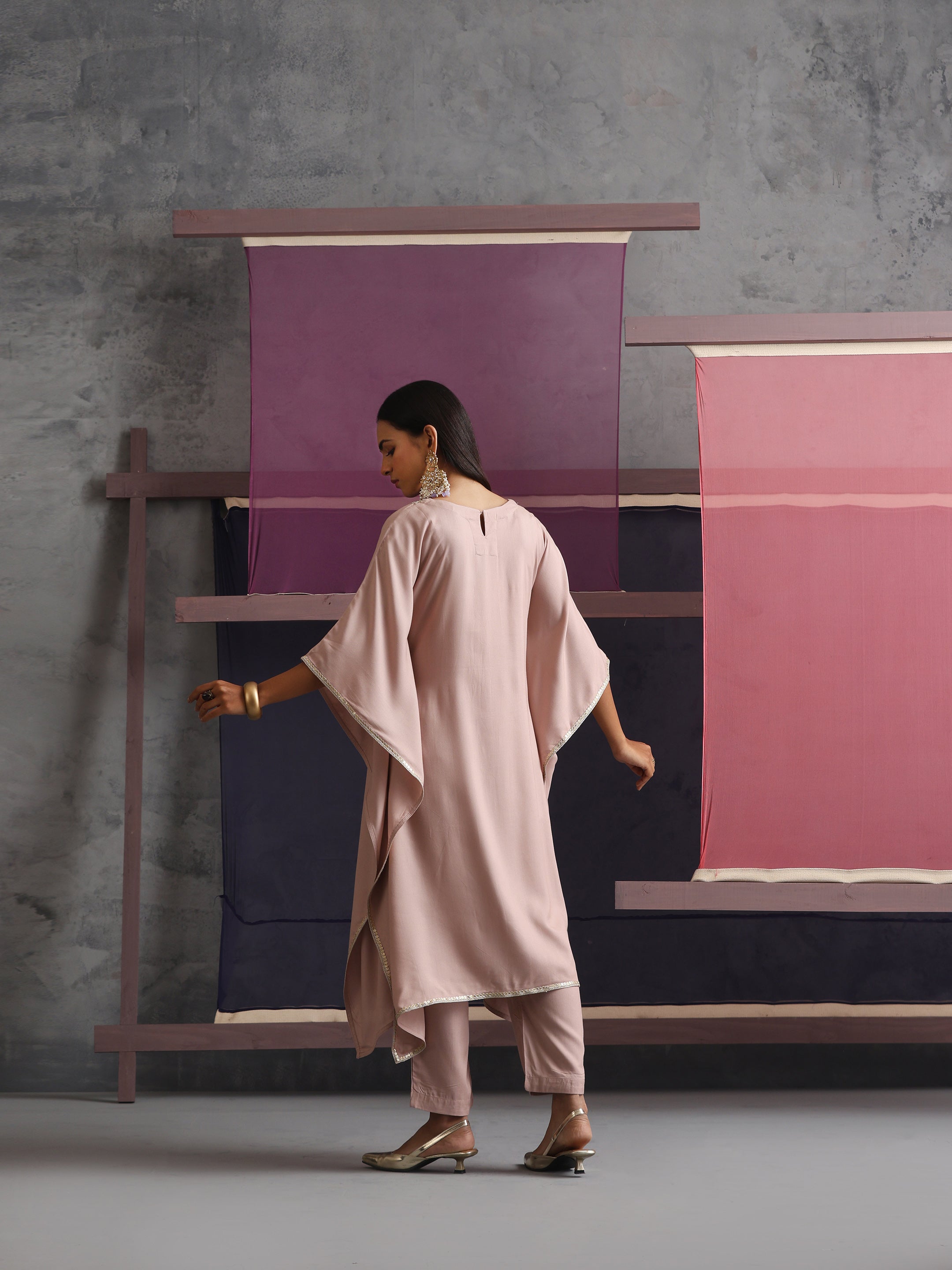 Khushal K Women Motifs Embroidered Kaftan set