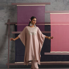 Khushal K Women Motifs Embroidered Kaftan set