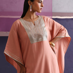 Khushal K Women Motifs Yoke Design Kaftan set
