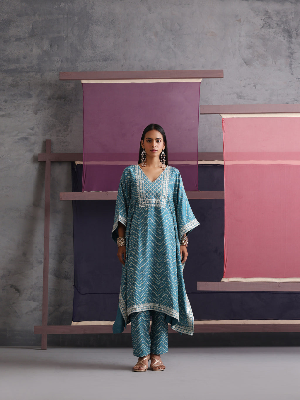 Khushal K Women Ethnic Motifs Printed Kaftan set