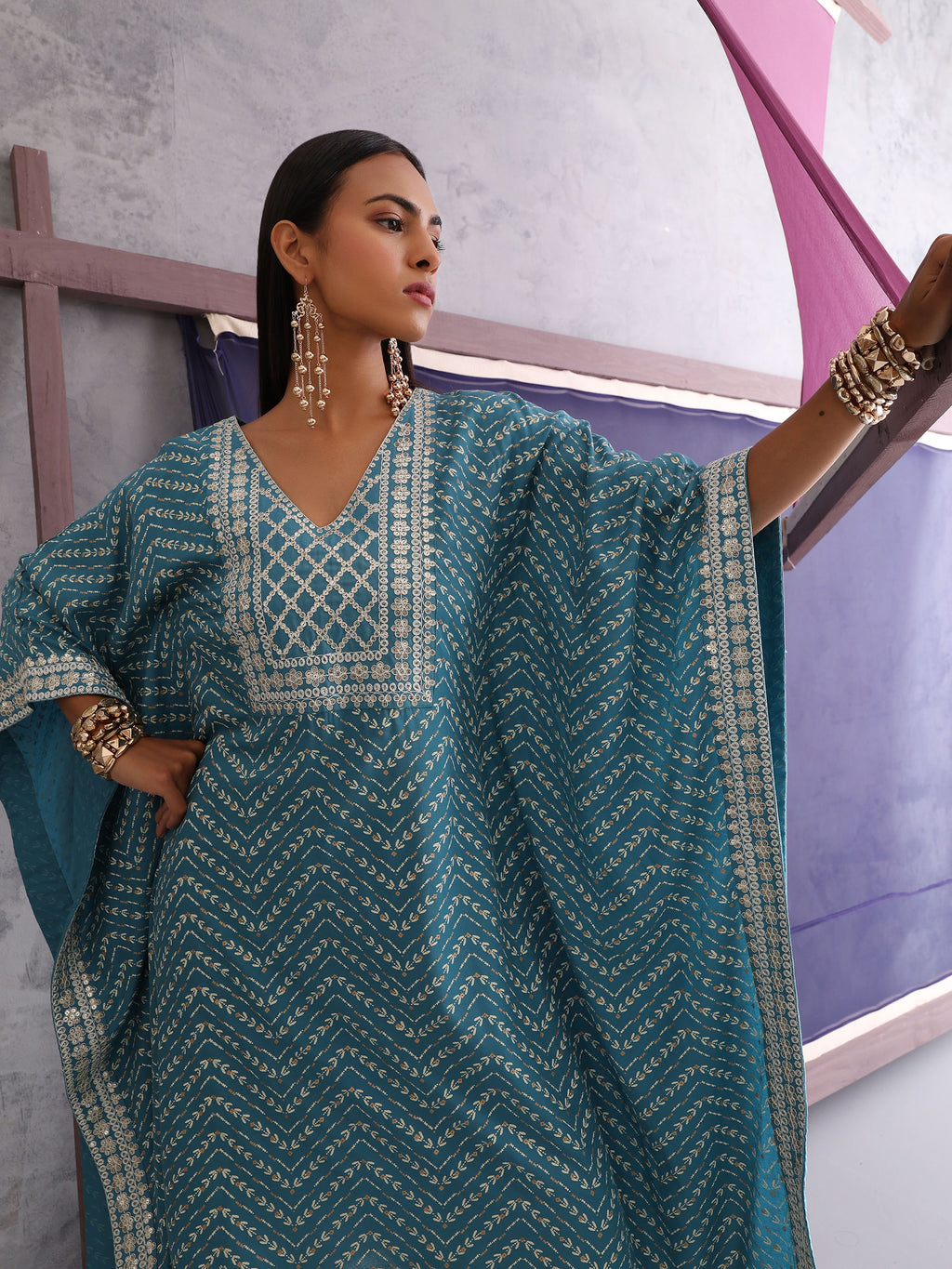 Khushal K Women Ethnic Motifs Printed Kaftan set