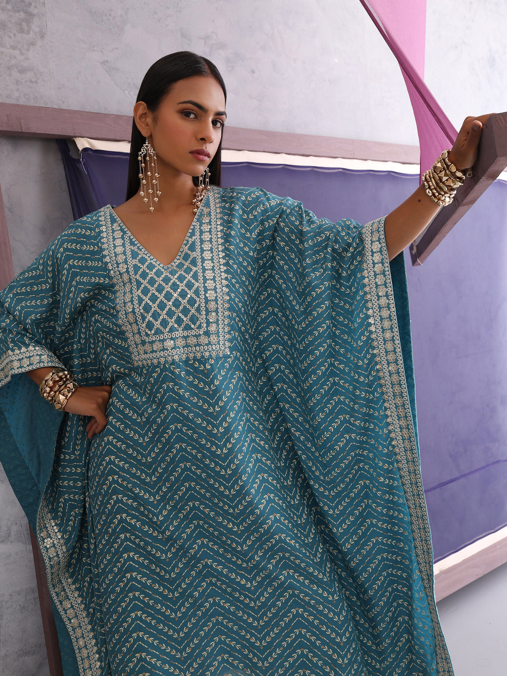 Khushal K Women Ethnic Motifs Printed Kaftan set