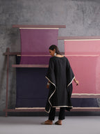 Khushal K Women Embroidered Black Printed Kaftan set