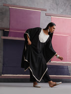 Khushal K Women Embroidered Black Printed Kaftan set