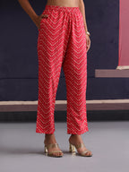 Khushal K Women Ethnic Motifs Printed Red Kaftan set