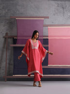 Khushal K Women Ethnic Motifs Printed Red Kaftan set