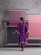 Khushal K Women Embroidered Round Neck Purple Kaftan set
