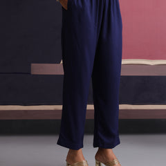 Khushal K Women Mandarin collar Blue Kaftan set