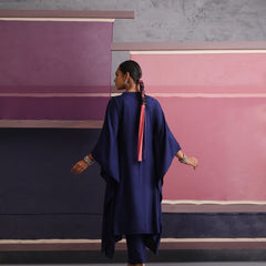 Khushal K Women Mandarin collar Blue Kaftan set