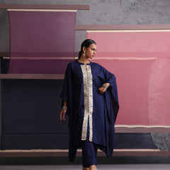 Khushal K Women Mandarin collar Blue Kaftan set