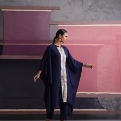Khushal K Women Mandarin collar Blue Kaftan set