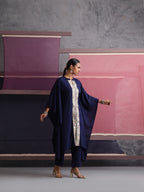 Khushal K Women Mandarin collar Blue Kaftan set